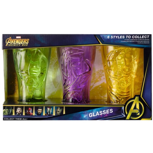 Conjunto 3 copos Marvel Avengers 495ml (Hulk, Groot, Thor)