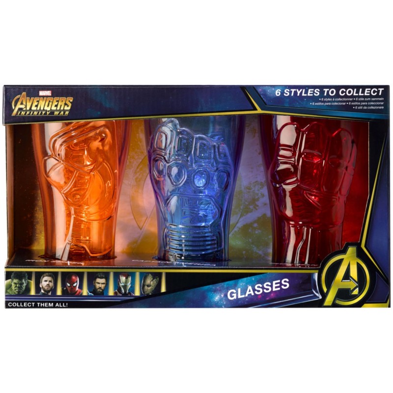 Conjunto 3 copos Marvel Avengers 495ml (Hulk, Groot, Thor)