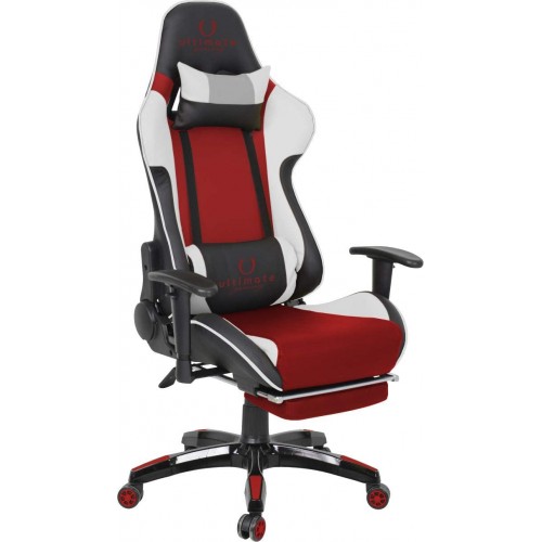 Cadeira Ultimate Gaming Orion Branco, Preto e Vermelho