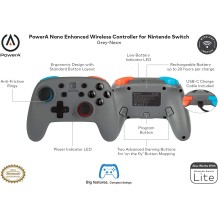 Comando PowerA Nano Grey-Neon (sem fios) Nintendo Switch