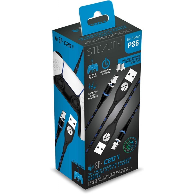 Stealth Cabo USB-C Magnético Twin Play & Charge PS5 Stealth Cabo USB-C Magnético Twin Play & Charge PS5