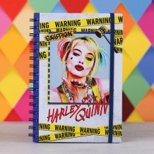 Caderno A5 Birds of Prey Harley Quinn Warning Wiro Notebook