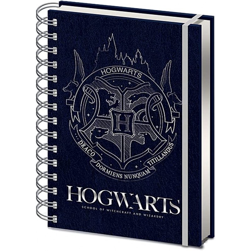 Caderno A5 Harry Potter Cobalt Steel Crest Wiro Notebook