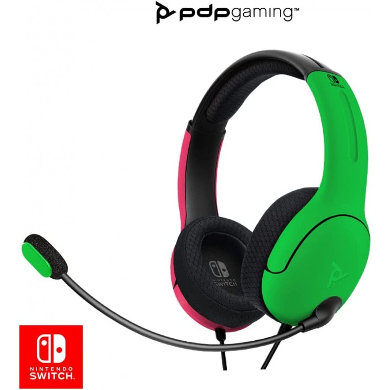 Headset Gaming PDP LVL 40 Wired Rosa & Verde (Nintendo Switch)
