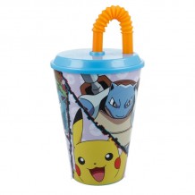 Copo 430 ML com Tampa e Palha - Pokémon