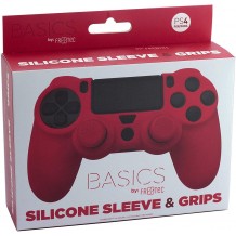 Capa Silicone + Grips PS4 - Vermelho