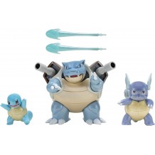 Figura Pokémon Multipack Evolution - Squirtle, Wartortle e Blastoise