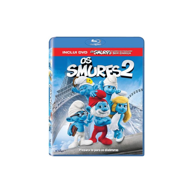 Filme Blu-Ray - Os Smurfs 2 + DVD - A Lenda do Cavaleiro Sem Cabeça