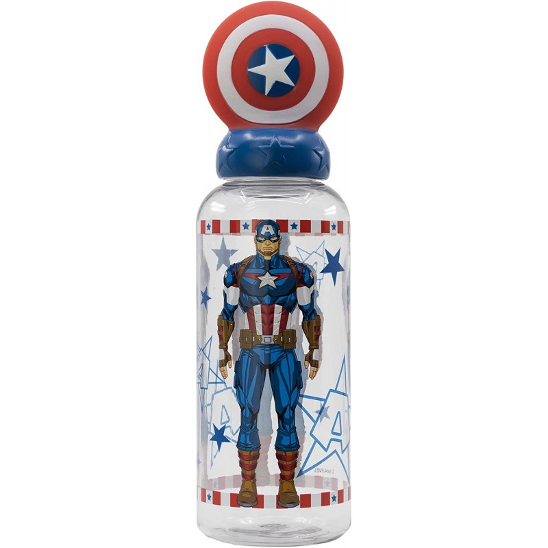 Garrafa Tampa 3D 560ML - Avengers Invincible Force: Captain America Garrafa Tampa 3D 560ML - Avengers Invincible Force: Captain America
