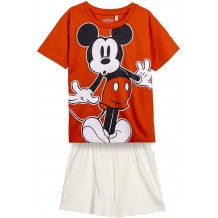 Pijama Curto Infantil - Mickey Mouse (T-shirt Vermelha e Calção Branco)