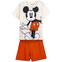 Pijama Curto Infantil - Mickey Mouse (T-shirt Branca e Calção Vermelho)