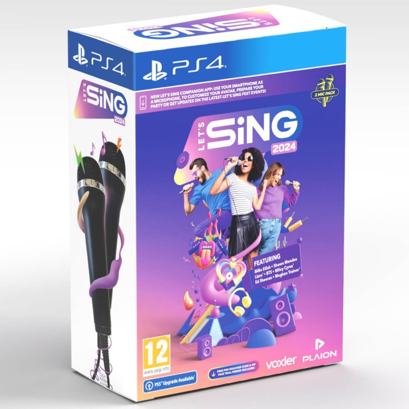 Let's Sing 2024 + 2 Microfones PS4 Let's Sing 2024 + 2 Microfones PS4