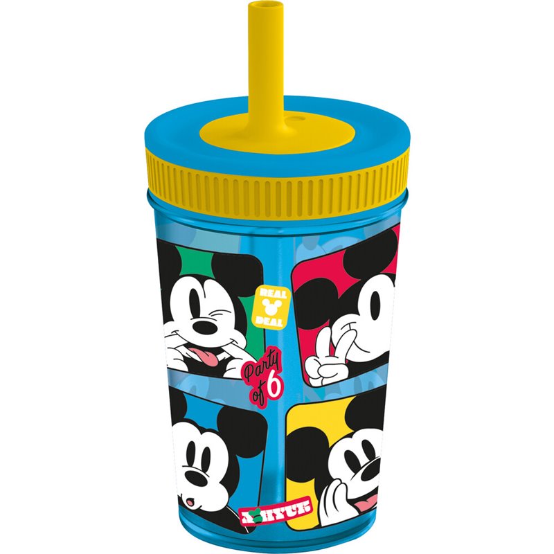 Copo 465 ML com Tampa e Palha - Mickey Mouse Fun-Tastic Copo 465 ML com Tampa e Palha - Mickey Mouse Fun-Tastic