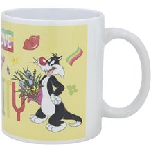 Caneca Cerâmica com Sublimação 325ml - Looney Tunes Peace Love and Equality