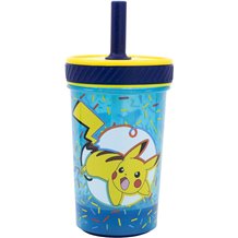 Copo Anti-Queda 370ml com Tampa e Palha - Pokémon