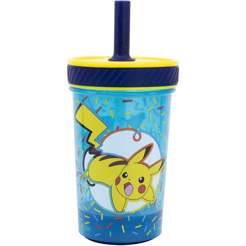 Copo Anti-Queda 370ml com Tampa e Palha - Pokémon Copo Anti-Queda 370ml com Tampa e Palha - Pokémon