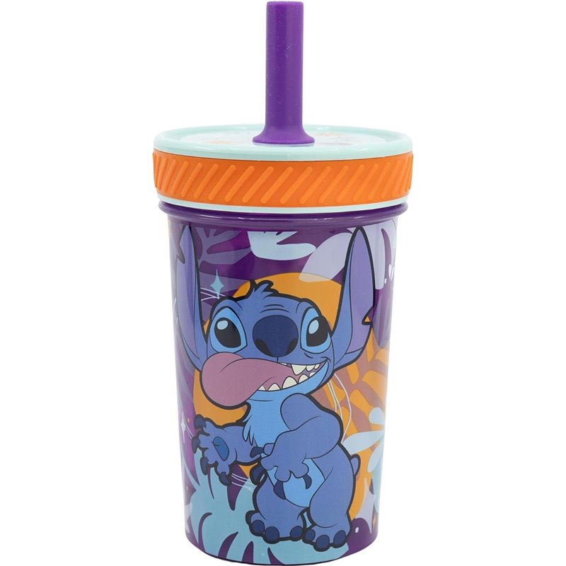 Copo Anti-Queda 370ml com Tampa e Palha - Stitch Aloha Copo Anti-Queda 370ml com Tampa e Palha - Stitch Aloha