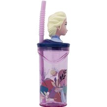 Copo 3D com Tampa e Palha 360 ML - Frozen