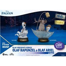 Set 2 Figuras - Olaf Presents: Olaf Rapunzel & Ariel (Mini Diorama Stage)