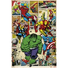 Poster Marvel Comic Here Come The Heroes