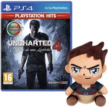 Bundle Uncharted 4 - Uncharted 4: O Fim de Um Ladrão PSHits PS4 + Peluche Stubbins Nathan Drake