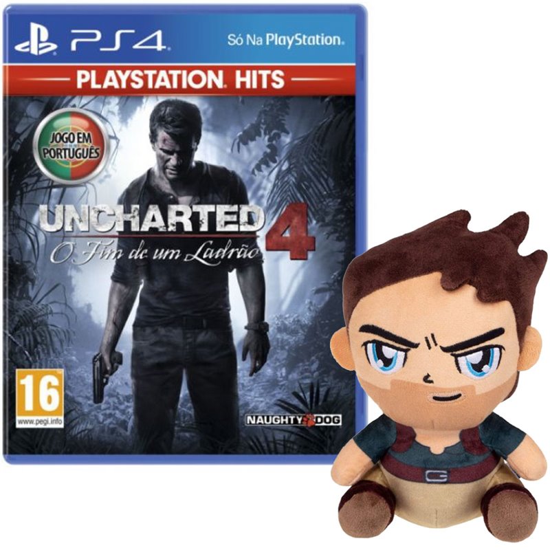 Bundle Uncharted 4 - Uncharted 4: O Fim de Um Ladrão PSHits PS4 + Peluche Stubbins Nathan Drake Bundle Uncharted 4 - Uncharted 4: O Fim de Um Ladrão PSHits PS4 + Peluche Stubbins Nathan Drake