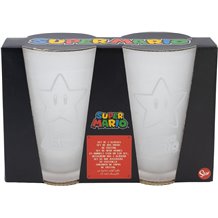 Conjunto 2 Copos Vidro 490 ML - Super Mario