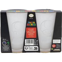 Conjunto 2 Copos Vidro 490 ML - Super Mario