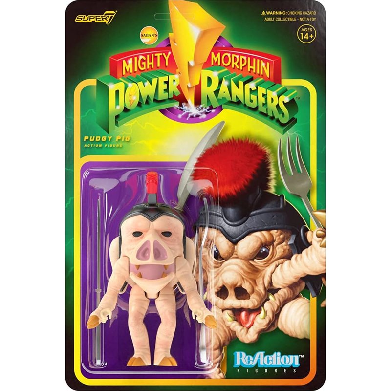 Figura Super 7 ReAction - Power Rangers Mighty Morphin: Pudgy Pig Figura Super 7 ReAction - Power Rangers Mighty Morphin: Pudgy Pig