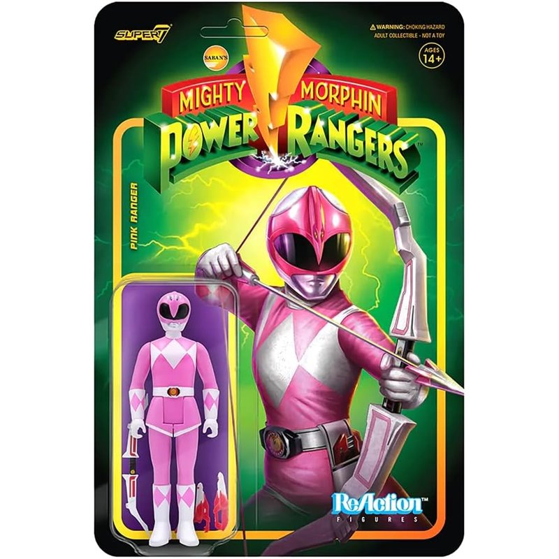 Figura Super 7 ReAction - Power Rangers Mighty Morphin: Pink Ranger Figura Super 7 ReAction - Power Rangers Mighty Morphin: Pink Ranger