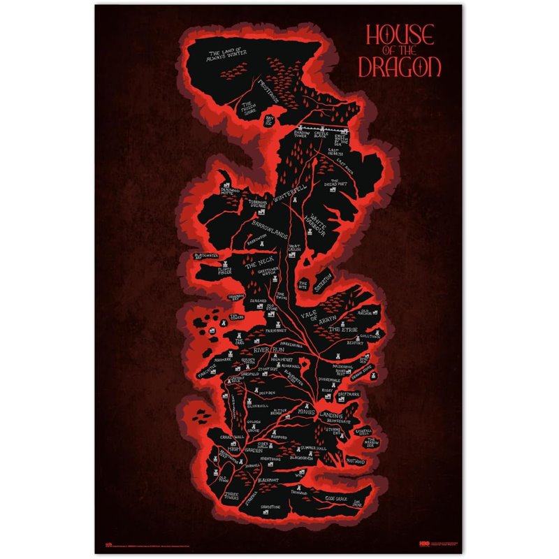 Poster Game of Thrones: House of the Dragon - Westeros Map Poster Game of Thrones: House of the Dragon - Westeros Map