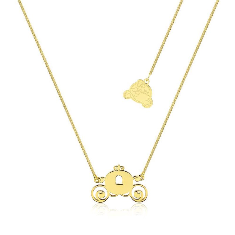 Colar Disney Cinderela Carruagem Prata De Lei E Banho De Ouro Colar Disney Cinderela Carruagem Prata De Lei E Banho De Ouro