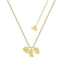 Colar Disney Cinderela Jaq Tata E Lúcifer Banho De Ouro