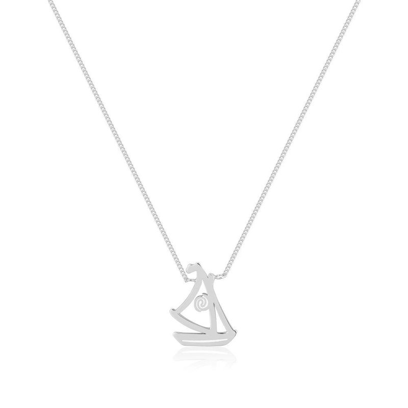 Colar Disney Vaiana Barco Prata De Lei Colar Disney Vaiana Barco Prata De Lei