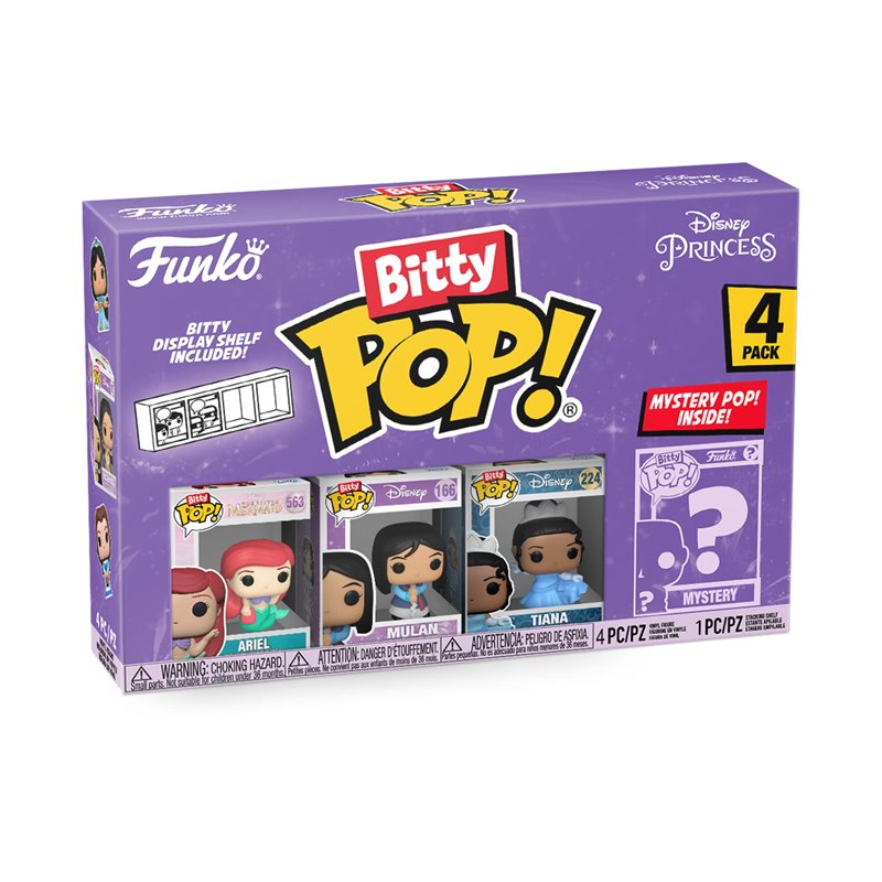 Funko Bitty Pop! Disney Princess Mini Collectible Toys 4-Pack - Ariel, Mulan, Tiana & Mystery Chase Figure Funko Bitty Pop! Disney Princess Mini Collectible Toys 4-Pack - Ariel, Mulan, Tiana & Mystery Chase Figure