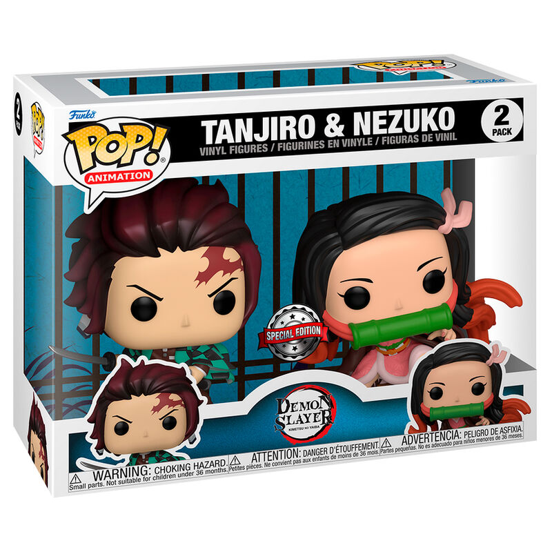 Blister 2 figuras POP Demon Slayer Kimetsu no Yaiba Tanjiro & Nezuko Exclusive Blister 2 figuras POP Demon Slayer Kimetsu no Yaiba Tanjiro & Nezuko Exclusive