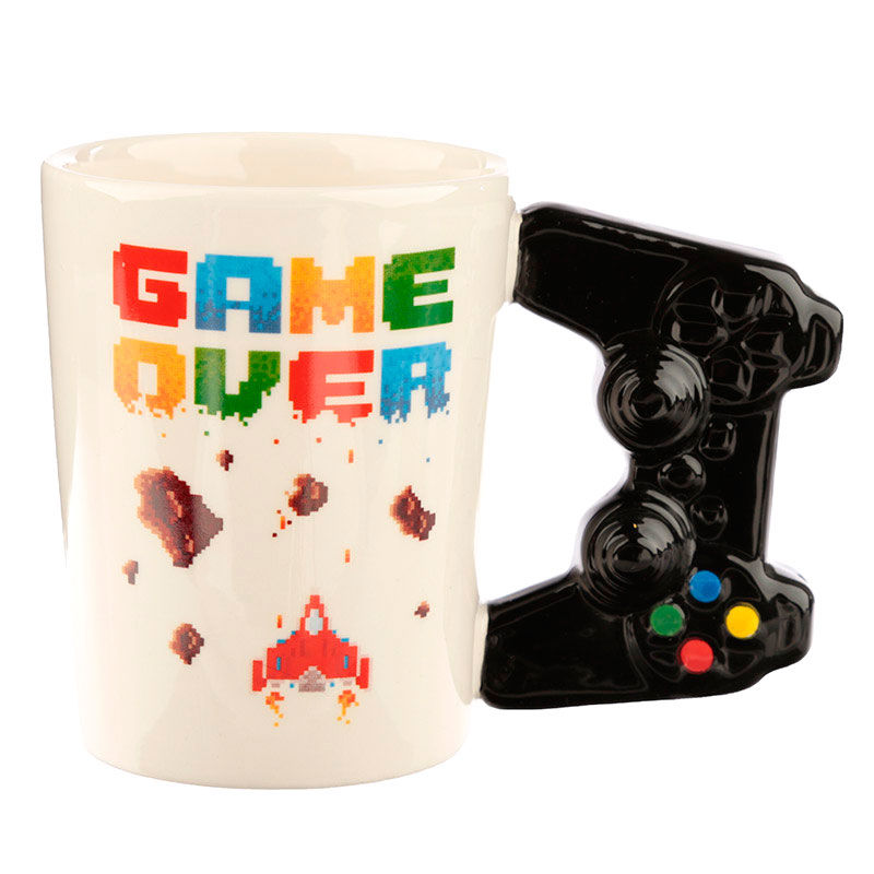 Taza asa 3D Mando Videojuego Pixel Game Over Taza asa 3D Mando Videojuego Pixel Game Over