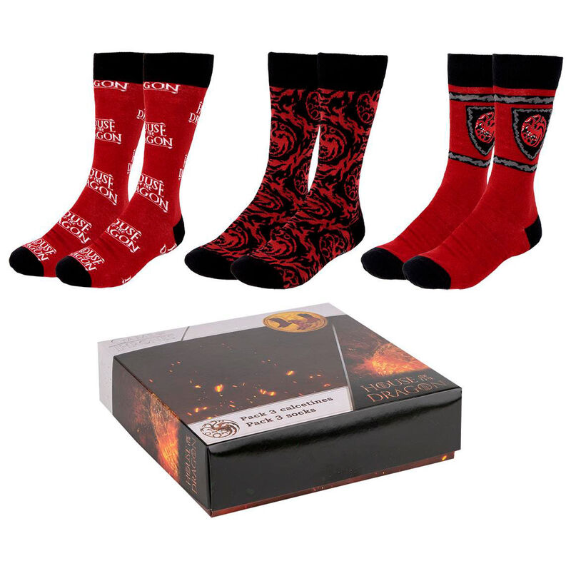 Set 3 calcetines La Casa del Dragon adulto