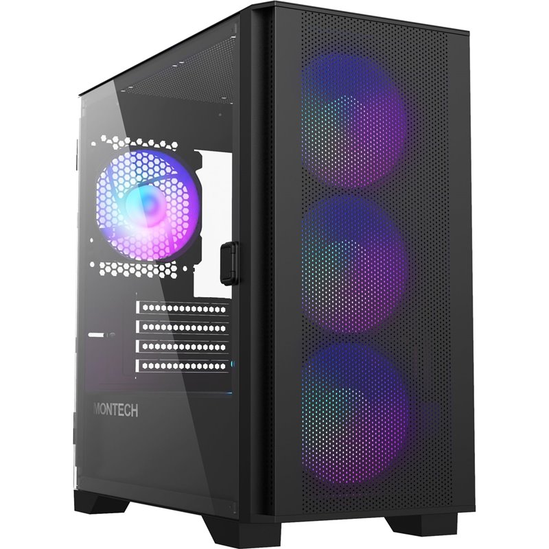 Caixa Micro-ATX Montech AIR 100 ARGB Vidro Temperado Preto