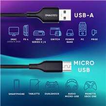 Oniverse - Cabo USB-A to Micro USB (3 Metros)