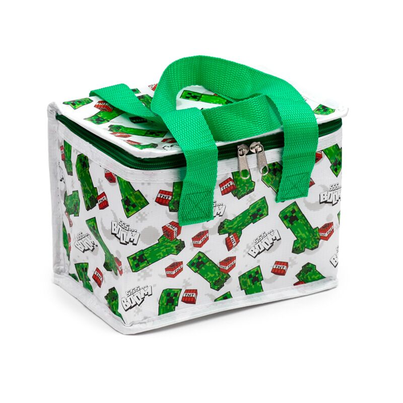 Lancheira feita de plástico reciclado RPET Minecraft Creeper & TNT Lancheira feita de plástico reciclado RPET Minecraft Creeper & TNT