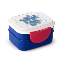 Lancheira Bento com fecho clip e talheres - Minecraft Axolote