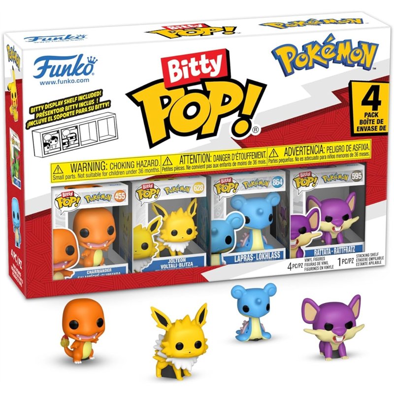 Figura Funko Bitty POP! 4-Pack - Pokémon: Charmander / Joelton / Lapras / Rattata Figura Funko Bitty POP! 4-Pack - Pokémon: Charmander / Joelton / Lapras / Rattata