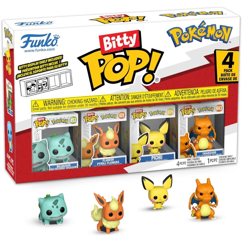 Figura Funko Bitty POP! 4-Pack - Pokémon: Bulbasaur / Flareon / Pichu / Charizard Figura Funko Bitty POP! 4-Pack - Pokémon: Bulbasaur / Flareon / Pichu / Charizard