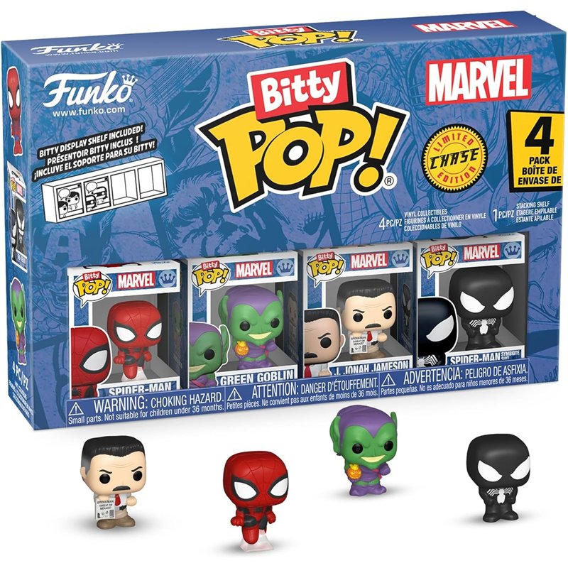Figura Funko Bitty POP! 4-Pack - Marvel: Spider-Man / Green Goblin / J. Jonah Jameson / Spider-Man Symbiote Suit Figura Funko Bitty POP! 4-Pack - Marvel: Spider-Man / Green Goblin / J. Jonah Jameson / Spider-Man Symbiote Suit