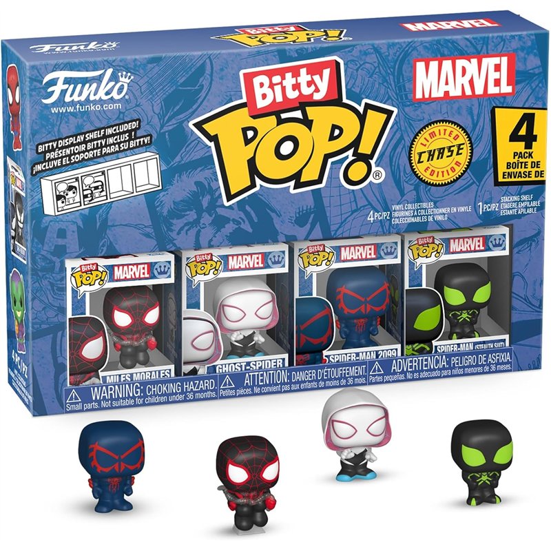 Figura Funko Bitty POP! 4-Pack - Marvel: Miles Morales / Ghost Spider / Spider-Man 2099 / Spider-Man Stealth Suit Figura Funko Bitty POP! 4-Pack - Marvel: Miles Morales / Ghost Spider / Spider-Man 2099 / Spider-Man Stealth Suit