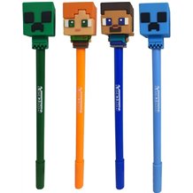 Caneta Apagável com Topo de Silicone - Minecraft Chibi (Sortido)