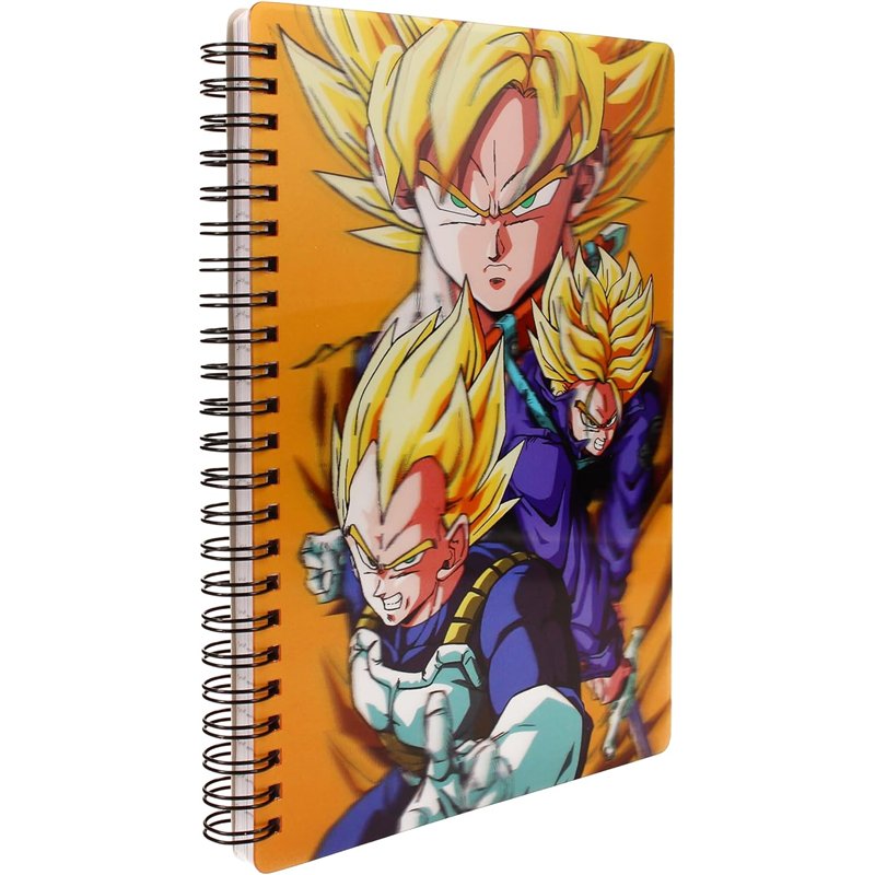 Caderno A5 Lenticular Efeito 3D - Dragon Ball Z: Super Saiyans