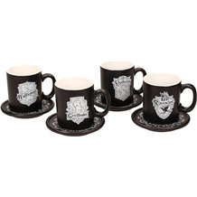 Conjunto 4 Chávenas de Café com Pires - Harry Potter Houses