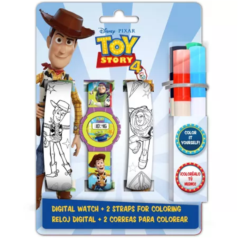Relógio Digital com Correia para Pintar - Toy Story 4 Relógio Digital com Correia para Pintar - Toy Story 4